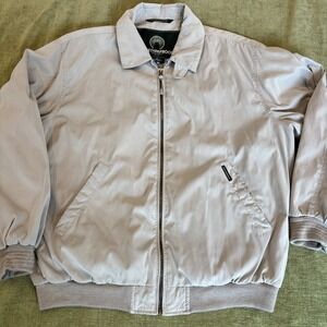 VTG Weatherproof Bomber Jacket Tan Full Zip Grandpacore Retro Preppy‎ Casual MED